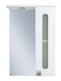 Зеркальный шкаф с подсветкой Misty Урал 50см правый белый